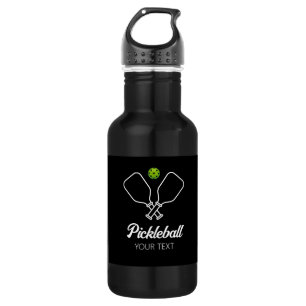 Pickleball with Paddles & Ball Personalized black 532 Ml Water Bottle
