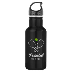 Pickleball with Paddles & Ball Personalized black 532 Ml Water Bottle