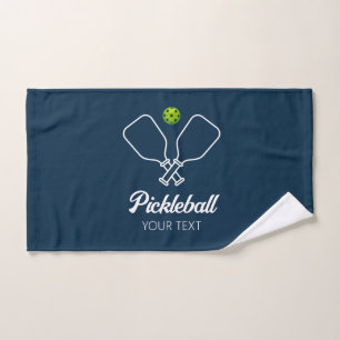 Pickleball with Paddles & Ball Personalized blue   Hand Towel