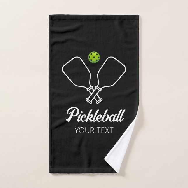 Pickleball with Paddles & Ball Personalized  Hand Towel (Hand Towel)