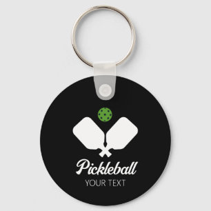 Pickleball with Paddles & Ball Personalized  Keychain