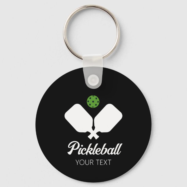 Pickleball with Paddles & Ball Personalized  Keychain (Front)