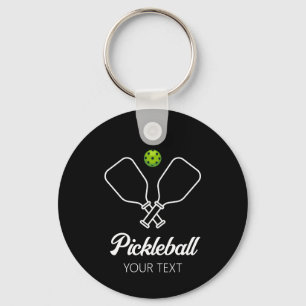 Pickleball with Paddles & Ball Personalized  Keychain