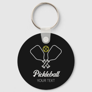 Pickleball with Paddles & Ball Personalized  Keychain