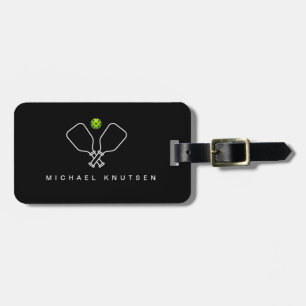 Pickleball with Paddles & Ball Personalized  Luggage Tag