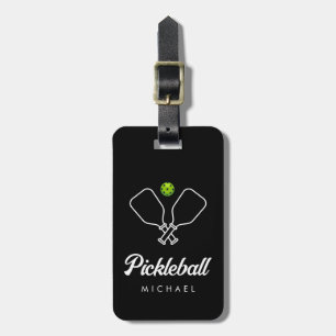 Pickleball with Paddles & Ball Personalized  Luggage Tag