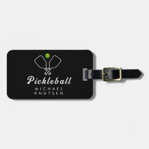 Pickleball with Paddles & Ball Personalized  Luggage Tag