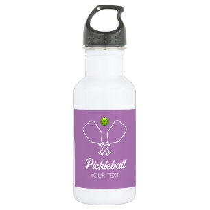 Pickleball with Paddles & Ball Personalized Purple 532 Ml Water Bottle