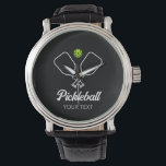 Pickleball with Paddles & Ball Personalized  Watch<br><div class="desc">Pickleball with Paddles & Ball Personalized Watch</div>