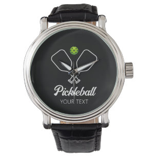 Pickleball with Paddles & Ball Personalized  Watch