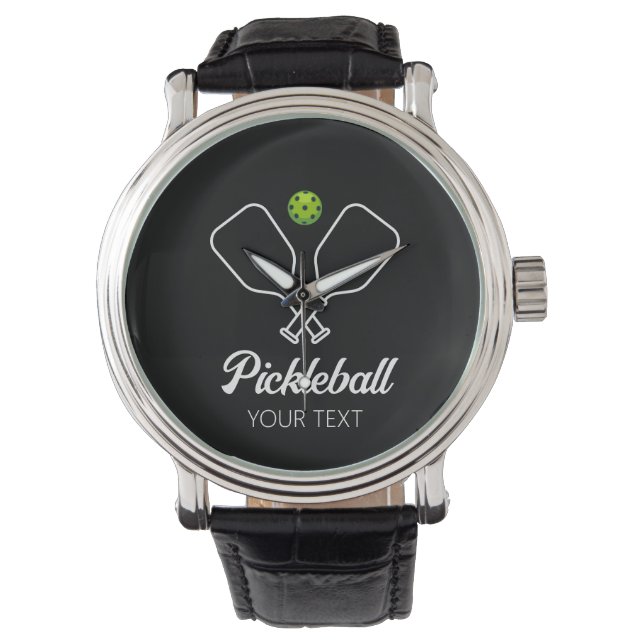 Pickleball with Paddles & Ball Personalized  Watch (Front)