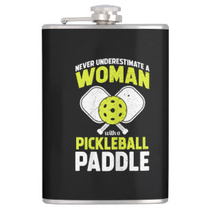 Pickleball Woman Funny Pickleball Player Gift Hip Flask