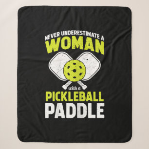 Pickleball Woman Funny Pickleball Player Gift Sherpa Blanket
