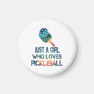 Pickleball women rainbow magnet