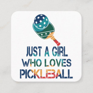 Pickleball women rainbow  square business card