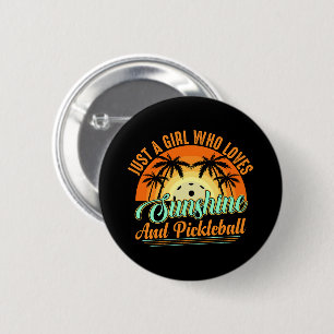 Pickleball women sunshine 2 inch round button