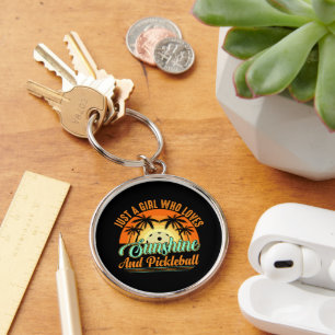 Pickleball women sunshine keychain