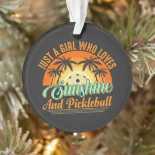 pickleball women sunshine ornament