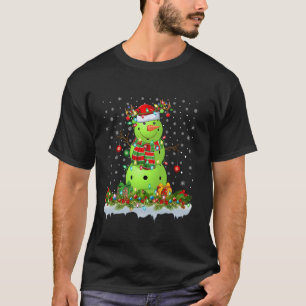 Pickleball Xmas Lighting Funny Snowman Pickleball T-Shirt