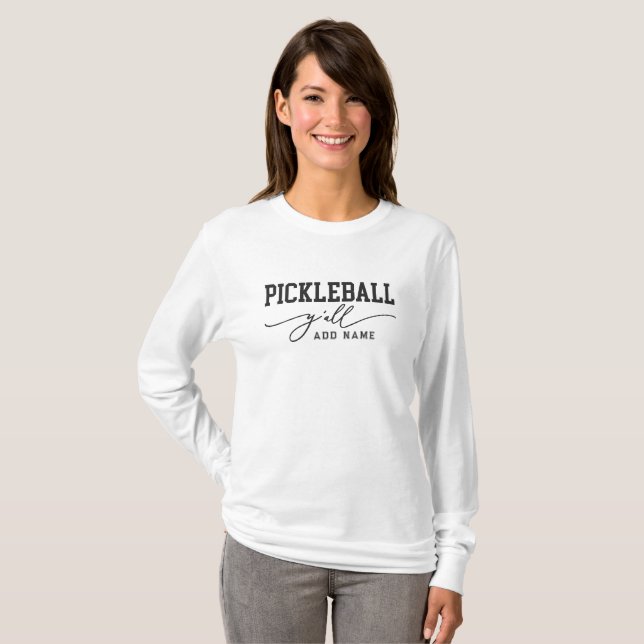 Pickleball Y'all Minimalist Black Script  T-Shirt (Front Full)
