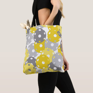 💛Pickleball - yellow, grey on white, 2021 colours Tote Bag