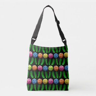 Pickleballs and Green Pickles Crossbody Bag