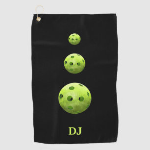 Pickleballs Green Initials Sweat Towels