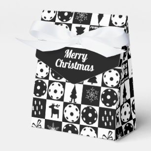 Pickleballs Merry Christmas 🎄 black and white Favor Box