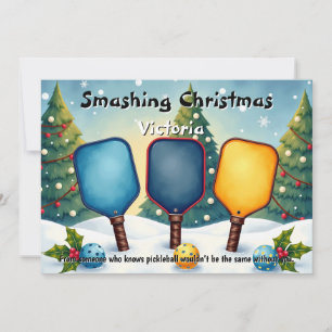 Pickleball🎅Smashing Through the Season Holiday Card