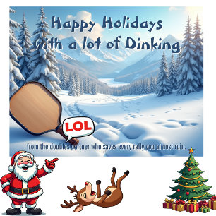 Pickleball🎅Snowball Saves & Paddle Praise Holiday Card