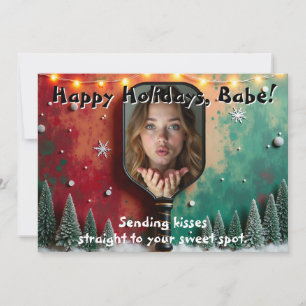 Pickleball🎅Sweet Spot & Snowflakes Holiday Card