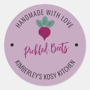 Pickled Beets Handmade with Love Canning Jar Label