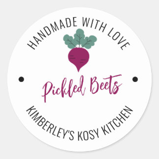 Pickled Beets Handmade with Love Canning Jar Label