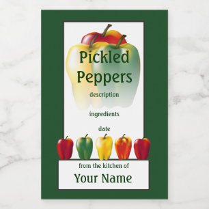 Pickled Bell Peppers Green 2x3 Food Label