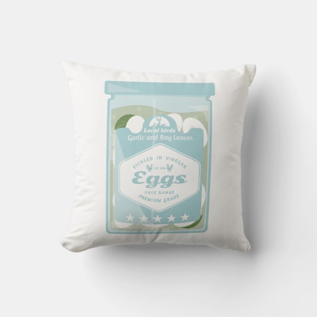 Pickled eggs throw pillow (Front)