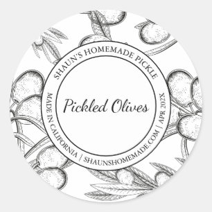 Pickled Olive Sketch Modern label