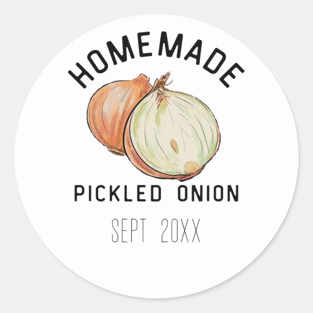 Pickled Red Onion Homemade Preserve Classic Round Sticker (Front)