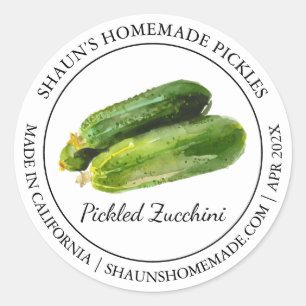 Pickled Zucchini Modern label