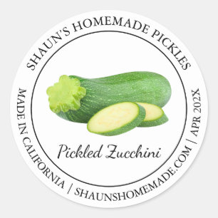 Pickled Zucchini Modern label