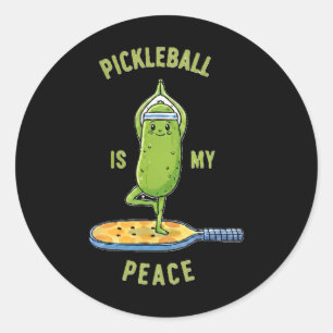 Picklell Is My Peace Tee Funny Pickle Yoga On Padd Classic Round Sticker