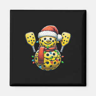 Picklell Snowman Santa Hat Lights Christmas Pickle Magnet