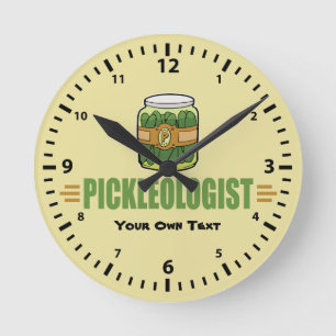 PICKLEOLOGIST Funny Pickle Lovers Round Clock