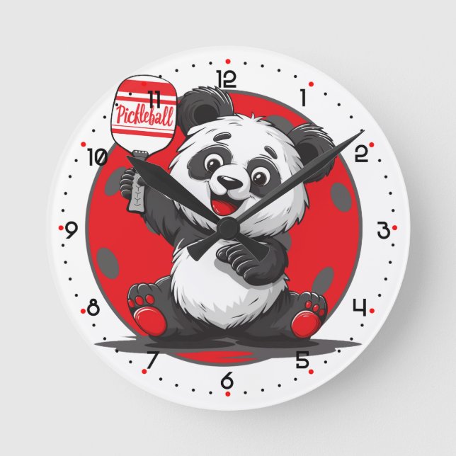 PicklePanda Smash Time Pickleball  Round Clock (Front)