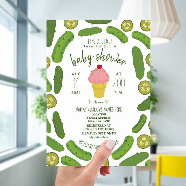 Pickles and Ice Cream Baby Shower Invitation (Creator Uploaded)