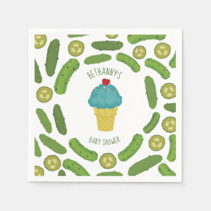 Pickles and Ice Cream Boy Baby Shower Napkin