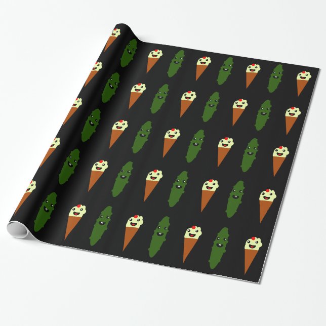 Pickles and Ice Cream Wrapping Paper (Unrolled)