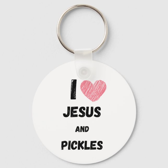 Pickles and Jesus Religious Keychain (Front)