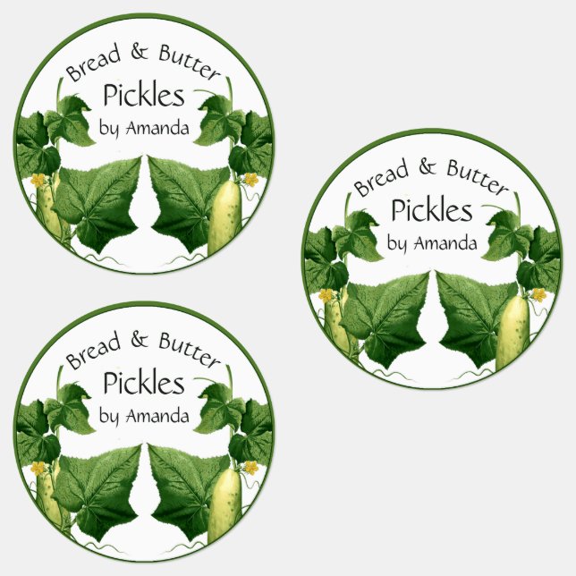 Pickles Bread & Butter Cucumber Art  Labels (Group)