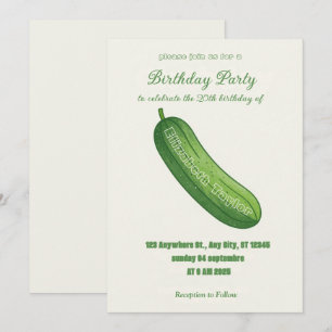 Pickles & Cucumber Birthday Invitation  Food Party