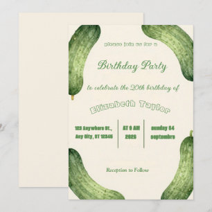 Pickles & Cucumber Birthday Invitation Food Party